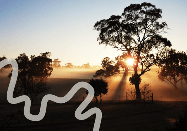 Sunrise Australian rural landscape